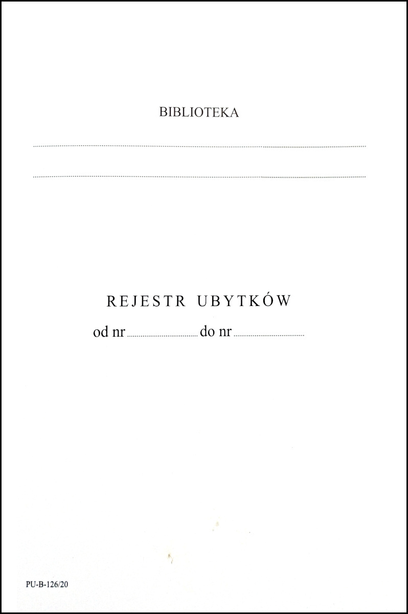 Rejestr ubytków B-126/20 