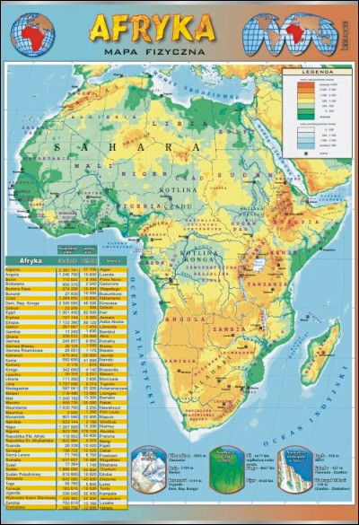 Afryka - mapa poglądowa